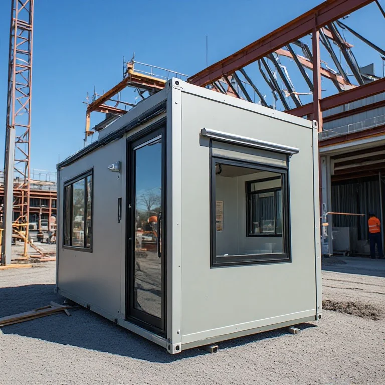 Luxcon commercial modular office on a construction site